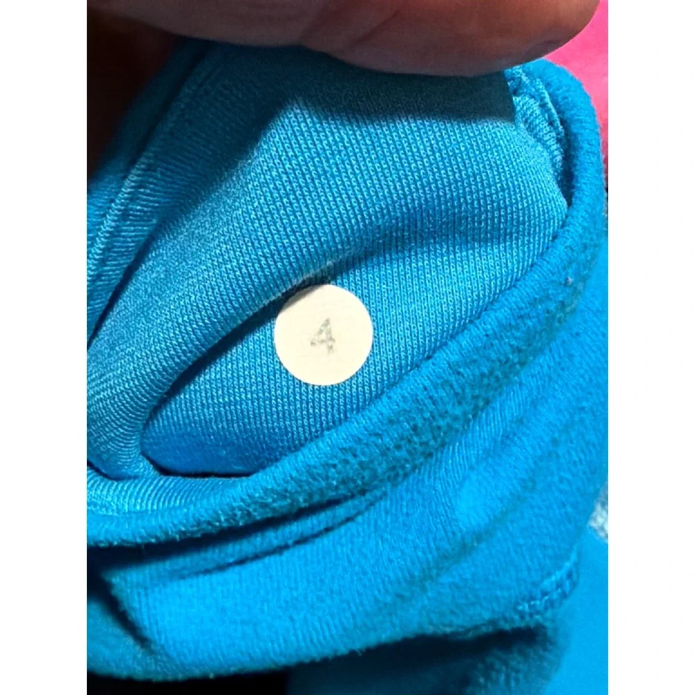 Lululemon Athletica Blue Ruched Cropped Leggings Capri Reflective Trim Womens 4